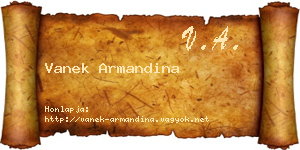 Vanek Armandina névjegykártya